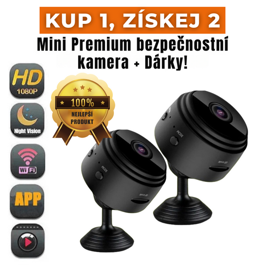Mini bezpečnostní kamera PREMIUM – InvisiCam™ | Kup 1 a získej 2 zdarma